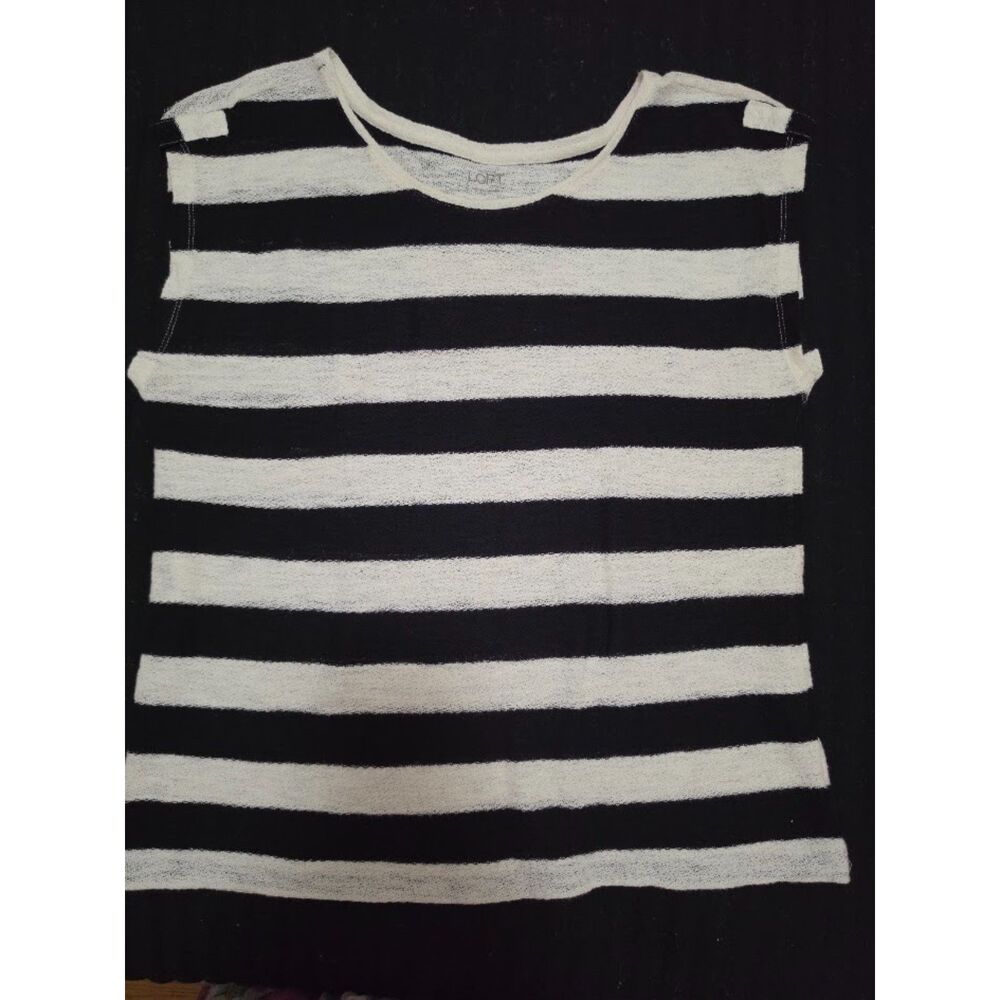 LOFT black and white light cotton sleeveless top L